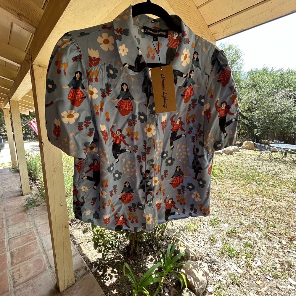 Princess Highway Blue and Red Lightweight Shirt Jacket